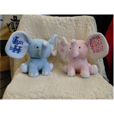 Baby Gifts - Cuddly Buddy Elephant Plush Pal "Birth Record" 