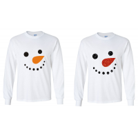Christmas - Snowman Face Long-Sleeved T-Shirt