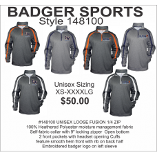Illini West Golf Loose Fusion Quarter-Zip Pullover by Badger Sports