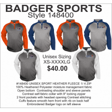 Illini West Golf Quarter-Zip Moisture Management Pullover by Badger Sports