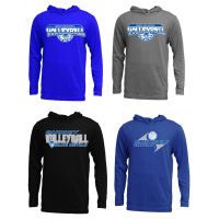 QHS Volleyball Triblend Hooded Long-Sleeve T-Shirt