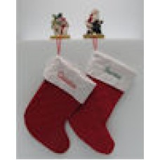 Christmas - Red Quilted Stocking with White Cuff