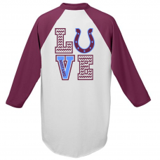 Unity Baseball Jersey with "Mustangs LUVE" Slogan and Chevrons
