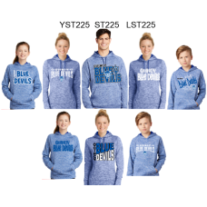 QHS Spirit Wear Electric Heather Fleece Hooded Pullover