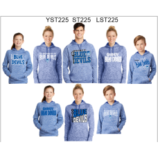 QHS Spirit Wear Electric Heather Fleece Hooded Pullover