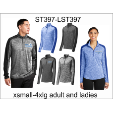 QHS Volleyball Heather Colorblock 1/4-Zip Pullover