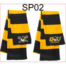 QU Lacrosse Rugby-Striped Knit Scarf